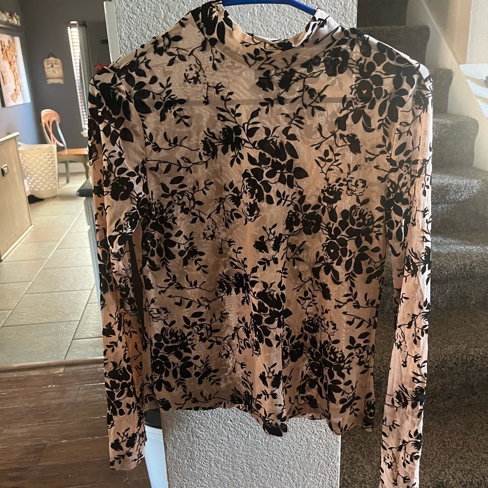 Tan and black top from Shein.